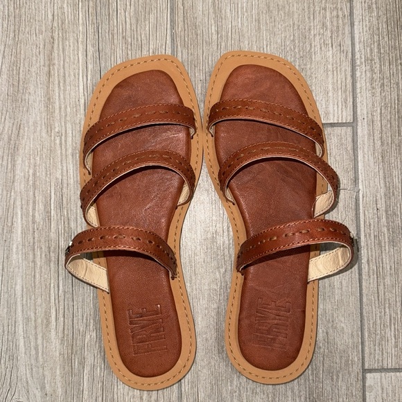 NWOT Frye Women's Faye Strappy Slide Brown Sandal Size 7.5 - Picture 4 of 14